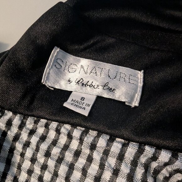 Signature by Robbie Bee Open Back Dress, Size 8, Black/White Check - Picture 2 of 7